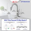 Kablle Bathroom Sink Faucet with Pull Down Sprayer, Brushed Nickel