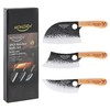 MONGSEW 3PCS Butcher Viking Knife Set, Hand Forged 7" Serbian