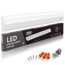 Hardwired LED Under Cabinet Lighting - 16 Watt, 24", Dimmable, CRI>90, 3000K (Warm White), Under Cabinet Lights for Kitchen - Wide Body, Long Lasting Metal Base with Frost Lens - Under Counter Lights