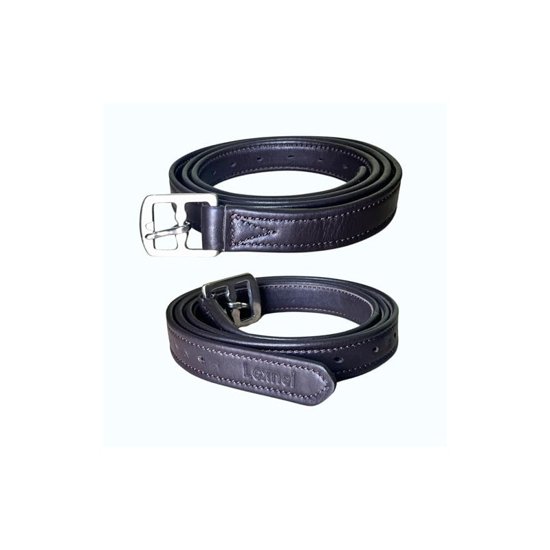 LEXNEL Non-Stretch Soft Stirrup Leather with Stainless Steel Hardware 1