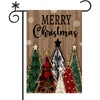 Merry Christmas Garden Flag 12x18 Inch, Xmas Trees Snowflake Double