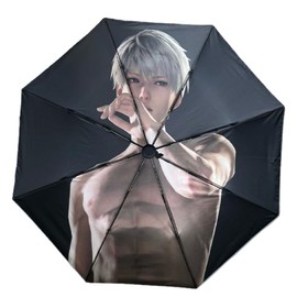 CKHOF Qin che Love and Deepspace Auto Umbrella - Rafayel Xavier Zayne Cartoon Parasol w/Anti-UV, Compact Travel Design (Game Merch) (Shen Xinghui: Radiant Bond Collector's Umbrella)