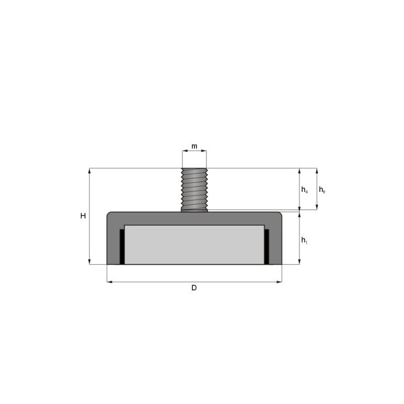 Ferrite Flat Grippers – Diameter 40 x 8.0 mm Thread