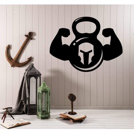 DesignToRefine Wall Decal Kettlebell Sport Gym Spartan Bodybuilding Vinyl Sticker Large Decor (ed1779) Black