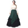 NSPSTT Womens Renaissance Medieval Costume Victorian Dresses Gown Scottish Dress,Darkgreen