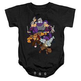 TMNT Shredder and Foot Clan Unisex Infant Snap Suit for Baby (6 Months) Black