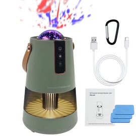 OWUDE LED Camping Projection Lantern,Multifunctional Camping Night Light,Rechargeable Camping Night Light Portable Star Galaxy Light Projector for Outdoor Camping (Green)