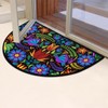 GISPOG Mexican Flowers Birds Half Round Door Mat,Indoor Entrance Rug,