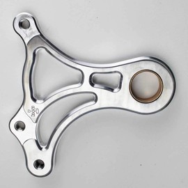 Billet Proof® Single Brake Caliper Mount Bracket - Brushed Billet Aluminum - Fits DNA, Total Performance, Ultima & Performance Machine Calipers - for 1" Axle with an 11-1/2" Rotor - Made in US