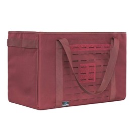 LAPG MOLLE Tactical Collapsible Tote Bag, Multiuse Bag, Reusuable Grocery Bag, Milspec Fabric MOLLE Bag - Maroon
