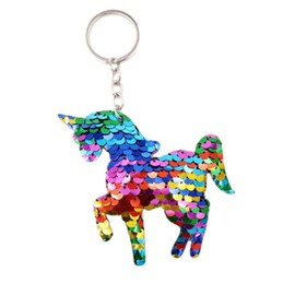 CrownOfRibbons Unicorn Keyring, Rainbow Girls Suitcase luggage accessory, Sequin Sparkles