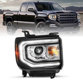 SOCKIR HID Xenon Headlight Assembly For 2016-2018 GMC Sierra 1500 2019 GMC Sierra 1500 Limited Headlamp Factory OEM Projector w/LED DRL Front Light Passenger Side