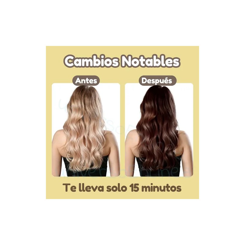 Paquete 10 Piezas Shampoo Tinte Color Negro Instantáneo 15min Cubre
