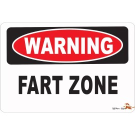 Sticker Tiger Warning Sign -FART ZONE  Aluminum 8 x 12 Metal Novelty