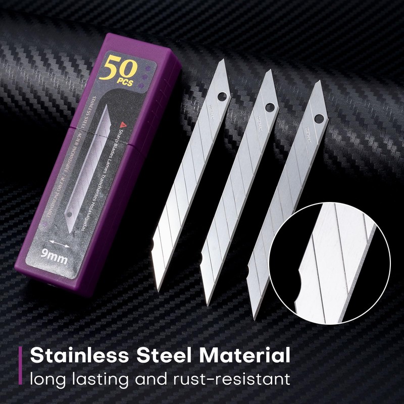 NEWISHTOOL 9mm Stainless Steel Blade, 30 Degree Snap Off Blades,