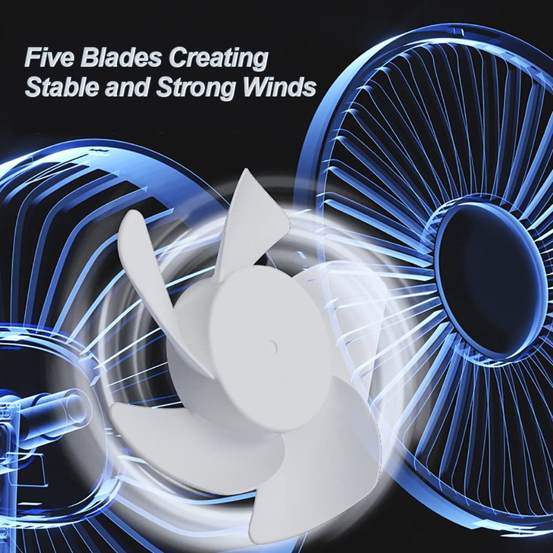 HUAHAT HuaHat 5” Portable Table Fans with Clip 120° Oscillating