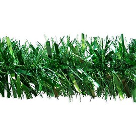 SHATCHI Luxury Deluxe Chunky Christmas Green Tinsel Garland Tree Decoration Xmas Home Décor 180cm 6ft