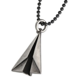 925 sterling silver necklace for men pendant for men necklace pendant paper plane necklace chain necklace origami jewellery oxidized mens gift