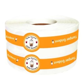 Safe Secure Tamper Evident Seals Stickers for Drink Lids,1" x 9" Orange Food Delivery Stickers Labels for Freshness Labels Drink Food Seal Stickers.(500PCS)