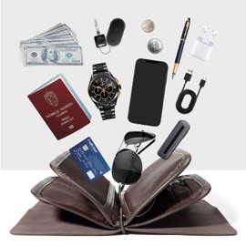 ZUOYOUZ Women's Large Wallet Portrait Format with Coin and Debit Card Compartment, Leather Purse Large Many Compartments for Men and Women, dark brown, Retro