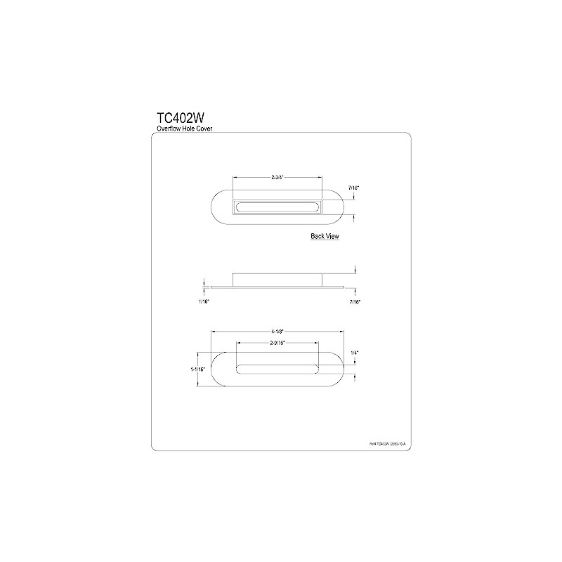 Kingston Brass TC402W Made to Match Bathtub Overflow Hole Cover,