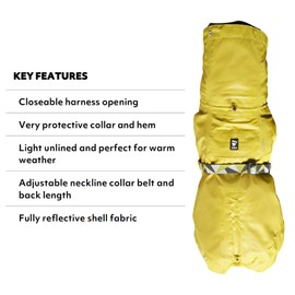 Hurtta Mudventure Reflective Dog Coat, Turmeric, 10 in