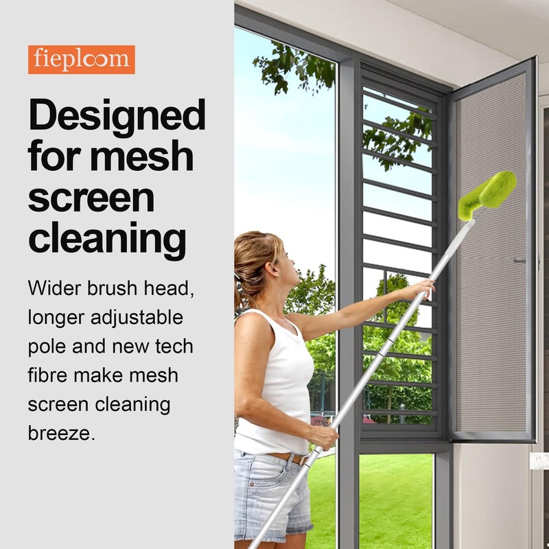 Fieploom Window Screen Cleaning Brush with 62in Extension Pole, Innovative