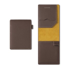 COGURE Block Rodia Notepad Cover, No. 11 / A7 Size, Vertical, Genuine Leather, Card Pocket, Pen Holder, Exclusive Box Included