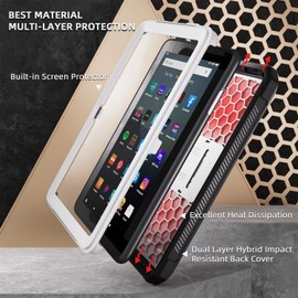 TrendGate Tablet Case for 8 Inch Tablets - Lightweight Armour Series Full Body Robust Hands Free Display Stand with Screen Protector - Grey