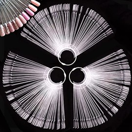 Juego de 3 piezas en total de 150 puntas, muestras de uñas transparentes para decoración de uñas, decoración de uñas, decoración de esmalte y...      