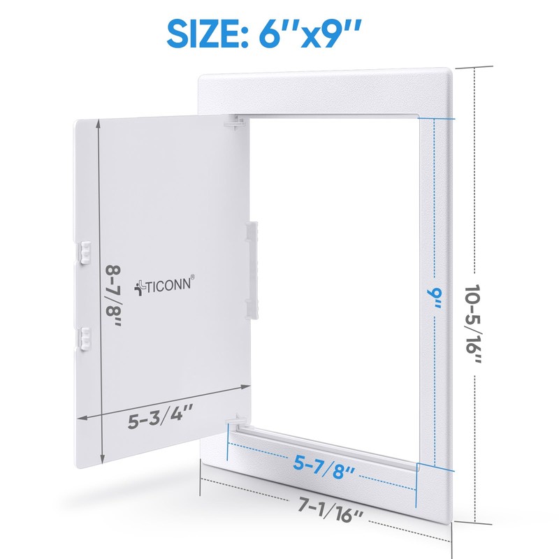 TICONN Access Panel for Drywall, 6 x 9 Inch ABS