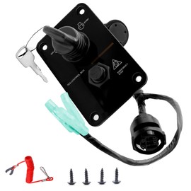 Outboard Key Switch Panel,Single Engine Marine Ignition Main Switch Assembly On-Off-Start 704 Control Box Compatible with Yamaha Outboard Yacht 704-82570-12-00 704-82570-08-00