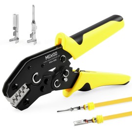 MGYOO Wire Crimping Tool Open Barrel Terminals Ratchet Wire Crimper for Molex Style Deutsch Pin DELPHI AMP Dupont JST TYCO Connectors 24-14 AWG