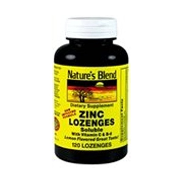 Nature's Blend Zinc Lozenges Lemon 120 Ct
