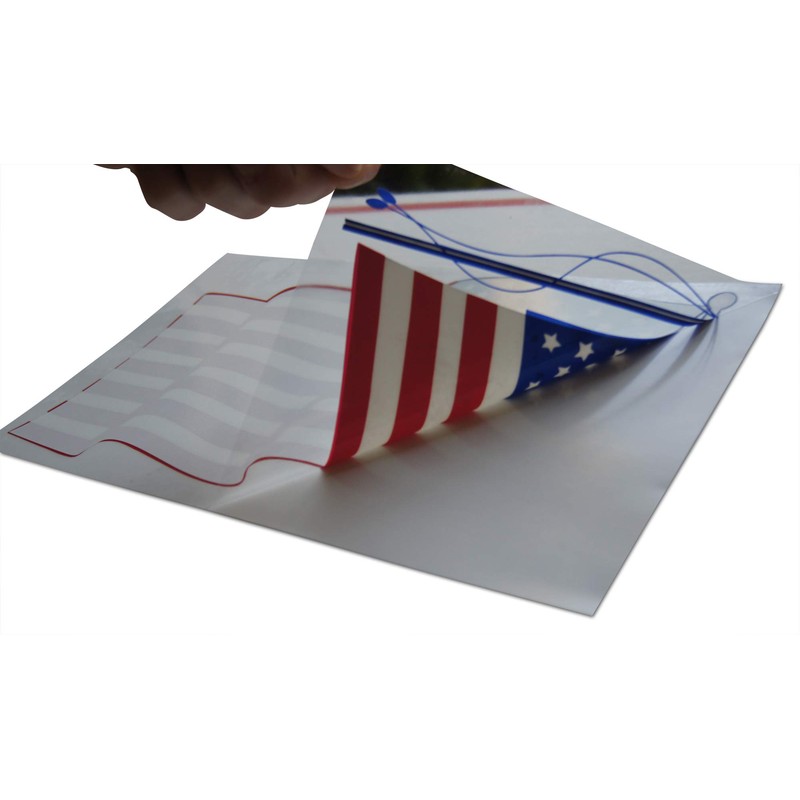 Large American Flag Patriotic Military Static Cling Window Set Includes