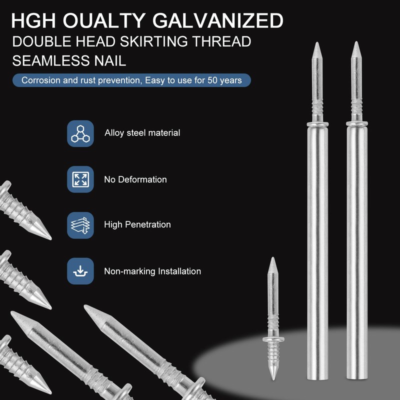 400pcs Hardware Nails Double Head Skirting Nails with 4 Tools
