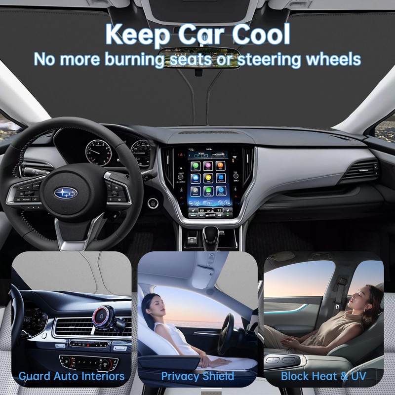 Windshield Sun Shade Custom Fit 2015-2024 Subaru Outback Window Covers