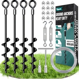 Ground Anchors Heavy Duty Mobile Home Anchor Shed Anchors Kit, 4x19in