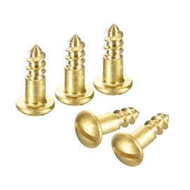 QUARKZMAN Wood Screws M3 x 12 mm Slotted Round Head Brass Self Tapping Screw Woodworking Screw Pack of 60