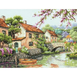DIMENSIONS 70-35330 Gold: Counted Cross Stitch: Village Canal, Various, One