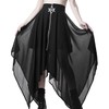 DINGJIUYAN Women's Goth Flowy High-Waisted Skirt