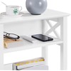 Yaheetech Small Side Table with Storage Shelf, 3-Tier Slim End