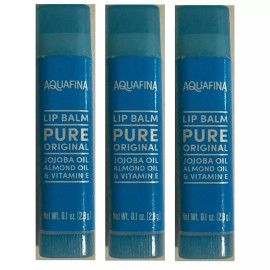 Aquafina 3 Pack  Aquafina Pure Original Lip Balm With Jojoba Oil, Almond Oil,Vitamin E