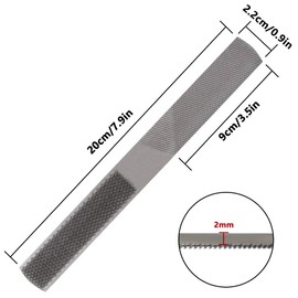 Multi-Function 4-in-1 File, High Carbon Steel Hand File, 4 Way Wood Rasp File with Flat/Half Round Sharps & Black Oxford Storage Bag, for Wood, Soft Metal, Plastic and etc. (1pcs)