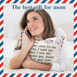 Fanfanwin 18 x 18 Inches Mom Gift from Daughter Son Dear Mom Throw Pillow for Mother's ...