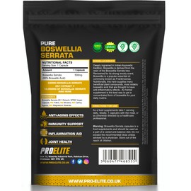 Boswellia Serrata Extract 10,000mg – 65% Boswellic Acid (500mg per Capsule) | Joint Care Supplements | 30 Capsules (1 Months Supply) | Indian Frankincense Resin | by PROELITE