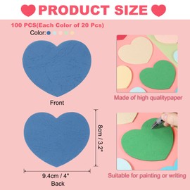 sourcing map 100Pcs Heart Cutouts, 4 x 3.2 Cut-Outs Paper Heart Shaped Die Cut Paper Cards Classroom Decor for Valentine's Day, Bulletin Board, Light Blue, Light Green, Sky Blue, Pink, Beige