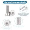 M8 (8mm x 30mm) Hex Socket Countersunk Machine Screws, 10PCS