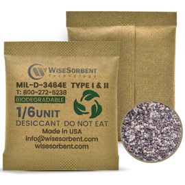 Wisesorb 1/6U Kraft Clay Desiccants Packs for Storage - Silica Gel Packets Alternative, 6 Gram Food Safe Bentonite Clay Desiccant Bags, Military Grade Highest Moisture Absorbers [180 Pack]