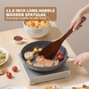 Wooden Spatula for Cooking, Long Handle Corner Spatulas for Frying